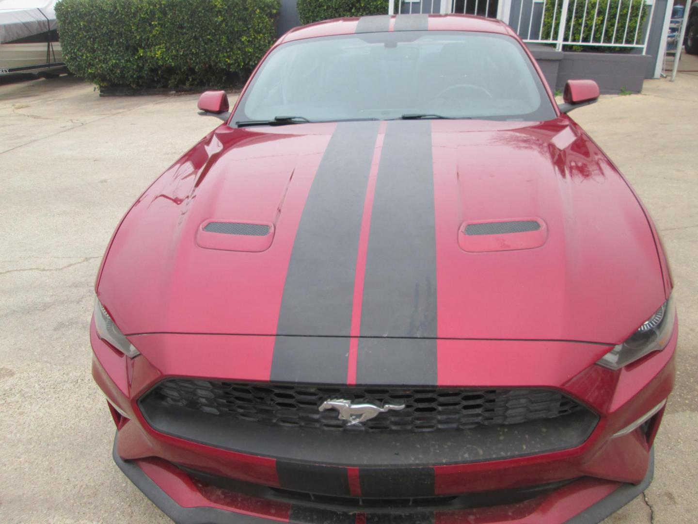 2018 RED Ford Mustang EcoBoost Coupe (1FA6P8TH9J5) with an 2.3L L4 DOHC 16V engine, located at 1815 NE 28th St., Fort Worth, TX, 76106, (817) 625-6251, 32.795582, -97.333069 - Photo#1